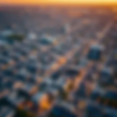 Suburban Expansion at the City Edge Aerial view of city edge development showcasing suburban expansion