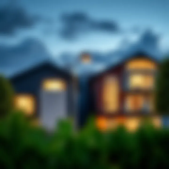 Contemporary Homes on the Urban Fringe Modern residential buildings in a suburban area highlighting urban fringe