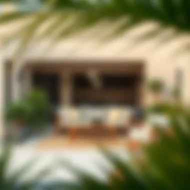 Stylish outdoor space promoting relaxation