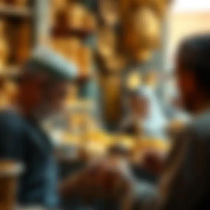 Traditional goldsmiths at work, creating exquisite pieces of jewelry.