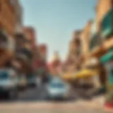 A vibrant street view of Satwa showcasing its unique architecture and culture.