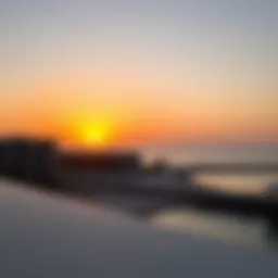 Panoramic view of The Pointe Beach with sunset