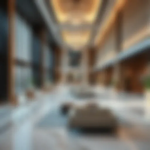 Luxurious interior of a two season hotel lobby showcasing modern design