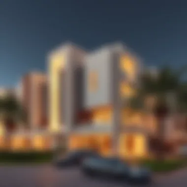 A modern residential building in Karama, showcasing Wasl Properties' architectural style