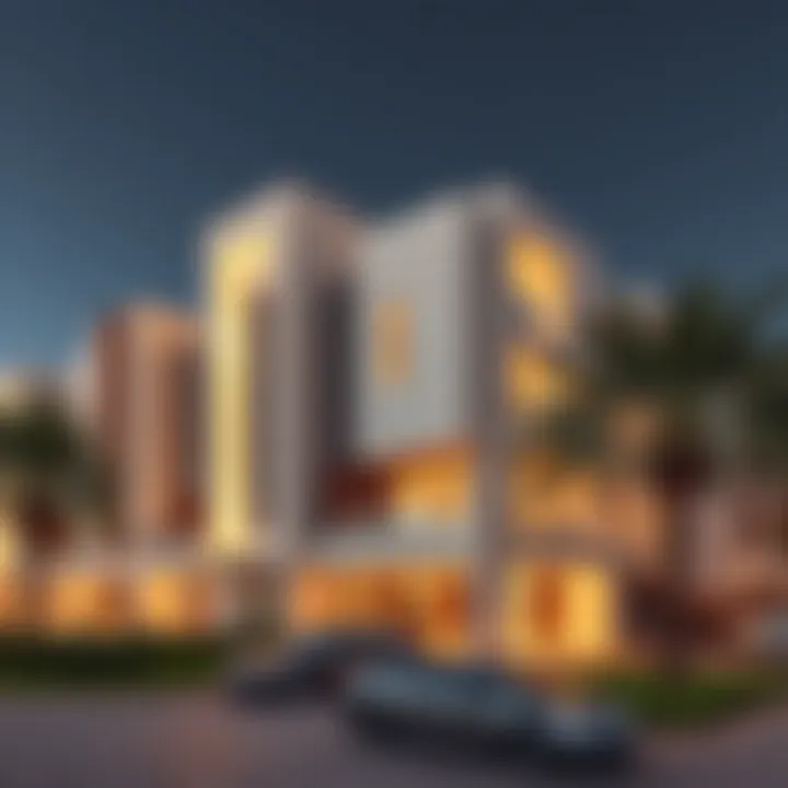 A modern residential building in Karama, showcasing Wasl Properties' architectural style