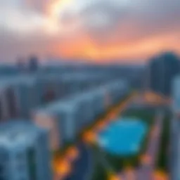 Aerial view of Wasl South Heights showcasing modern architecture.