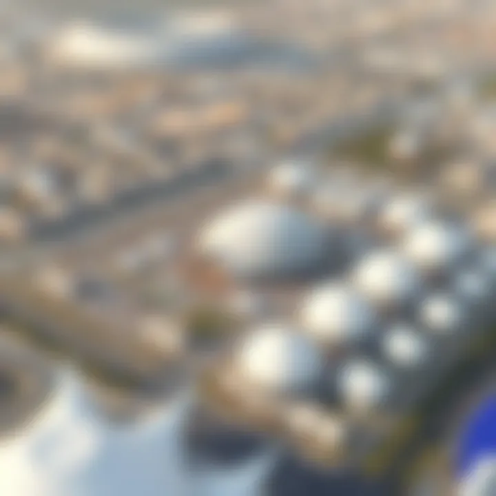 Aerial view of Expo 2020 Dubai site showcasing its architectural marvels