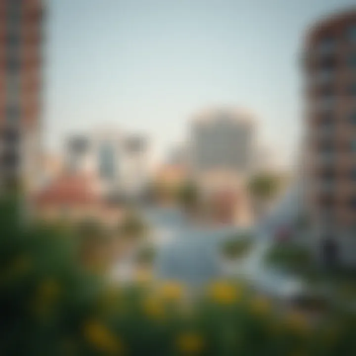 Affordable Neighborhoods in Dubai Illustration of various neighborhoods in Dubai highlighting affordability