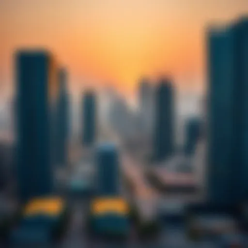Dubai's Office Landscape A panoramic view of Dubai's skyline showcasing diverse office buildings