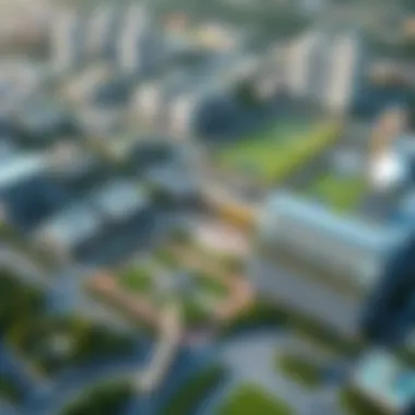 Innovative Design of FitRepublik Sports City Aerial view of FitRepublik Sports City showcasing its innovative design and green spaces