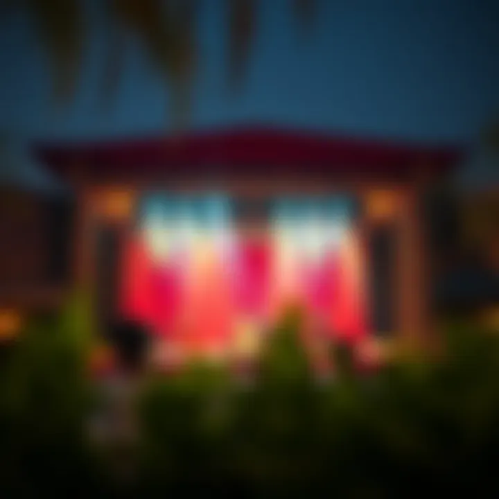 Vibrant performance stage with artists