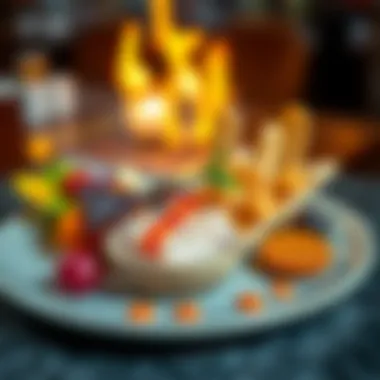 Culinary Masterpiece on a Plate Artfully presented gourmet dish from a Dubai Hills eatery