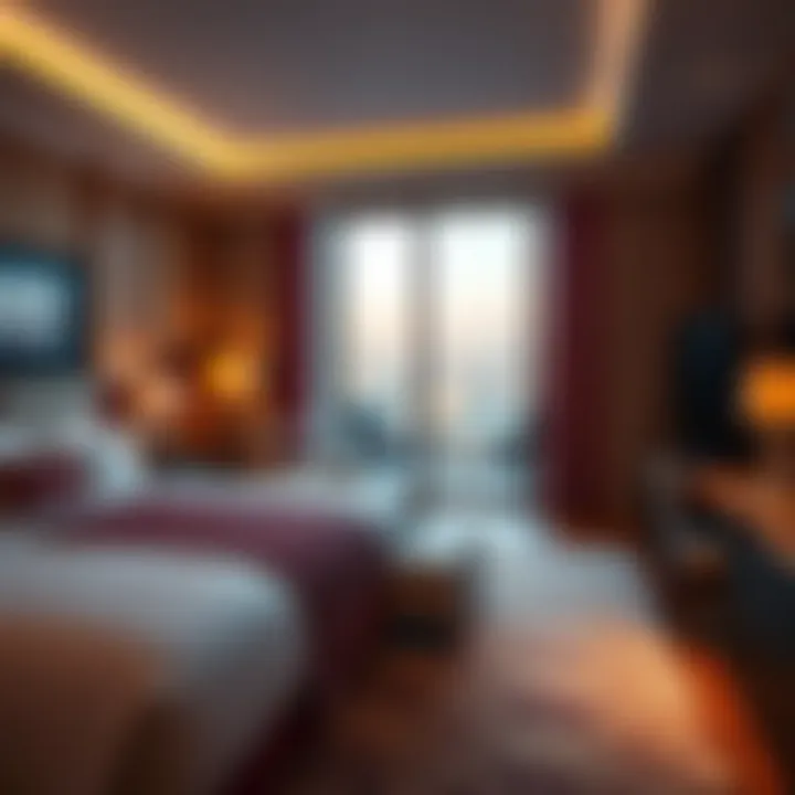 Luxurious guest room featuring contemporary decor and stunning views