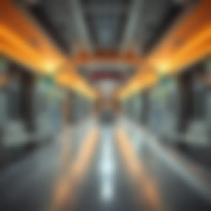 Interior view of a Green Line Metro station showcasing accessibility features