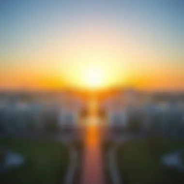 Aerial Perspective of Hartland Dubai Aerial view of Hartland Dubai showcasing modern architecture and lush landscapes