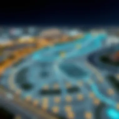 Map of Hartland Dubai's Ideal Location Strategic location map highlighting Hartland Dubai's connectivity