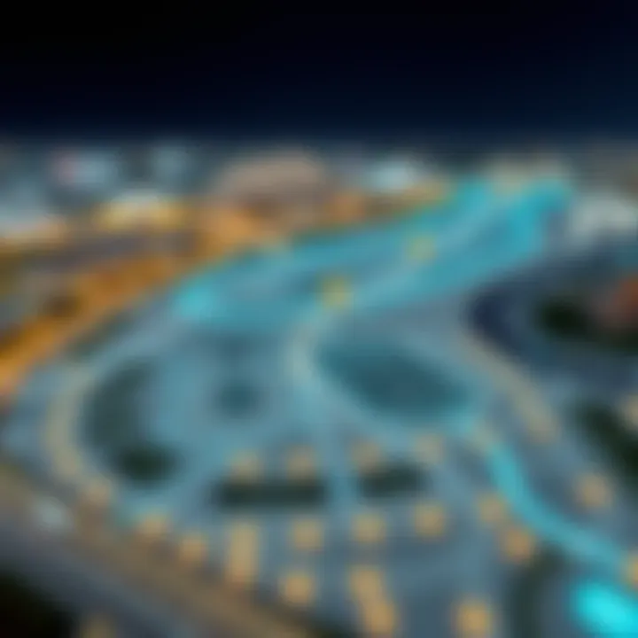 Map of Hartland Dubai's Ideal Location Strategic location map highlighting Hartland Dubai's connectivity