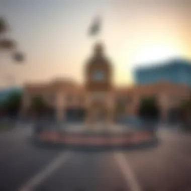 Historical photograph of the Clock Tower Roundabout in early days