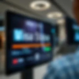 A digital screen displaying visa status information