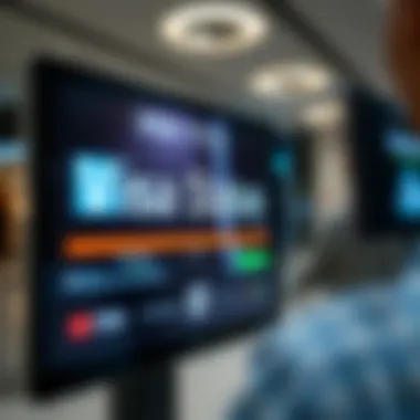 A digital screen displaying visa status information