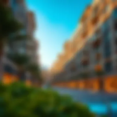 An upscale apartment complex with modern design in Dubai