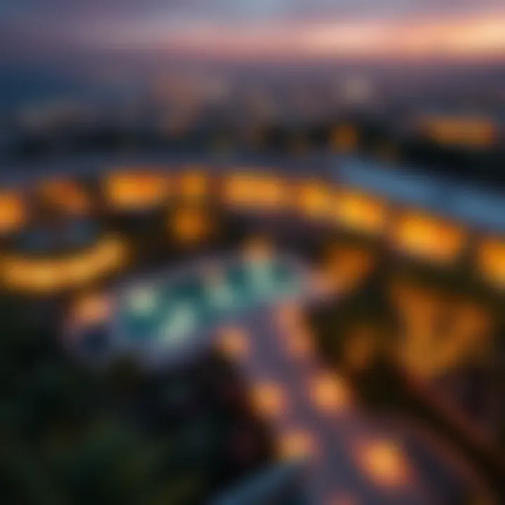 Harmony of Nature and Technology An aerial view of حديقة الاضواء revealing the harmony between nature and technology.