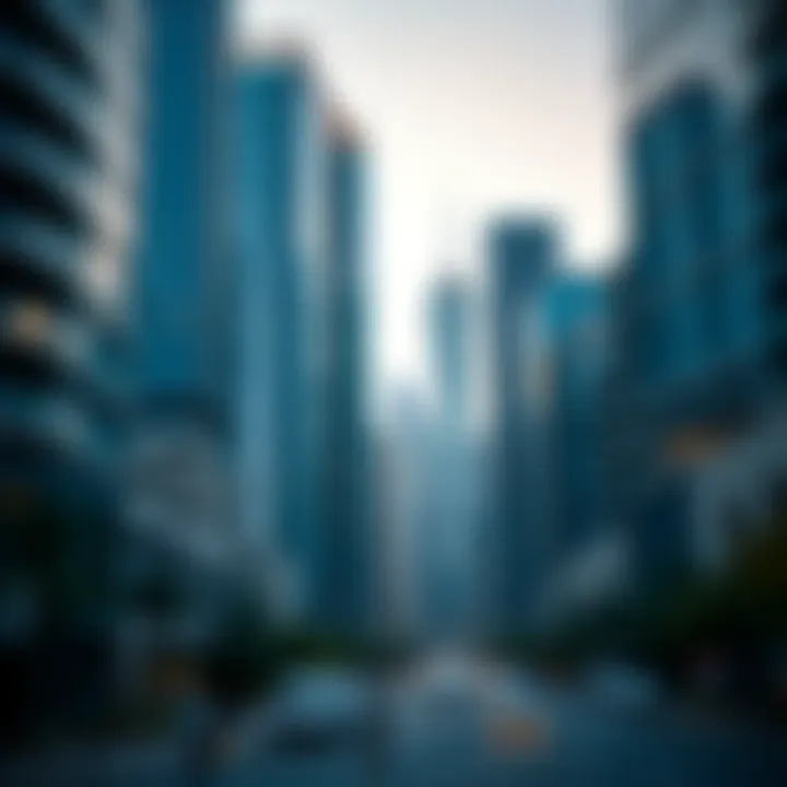 Indigo Building: Harmonizing with Urban Dynamics Rendering of the Indigo Building integrated within Dubai's urban landscape