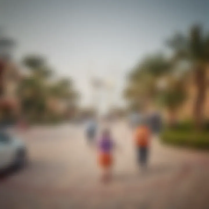 Vibrant community park in Khalidiya with families enjoying leisure time