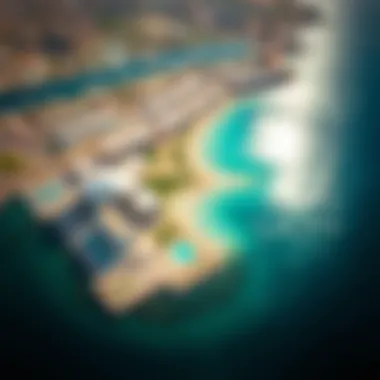 Aerial View of La Mer Meraas Real Estate An aerial perspective of La Mer Meraas highlighting its real estate opportunities