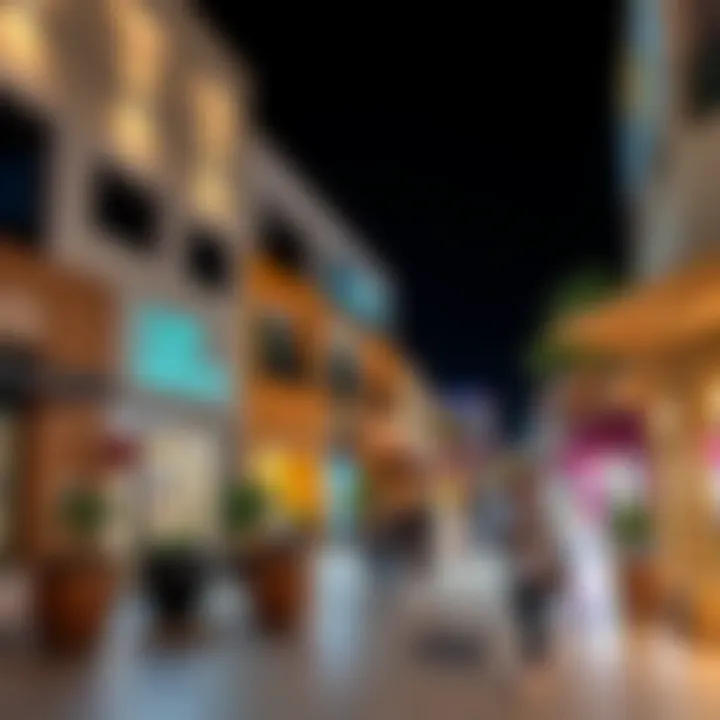 Cultural Fusion in La Mer Meraas Modern architecture and colorful shops in La Mer Meraas reflecting cultural fusion