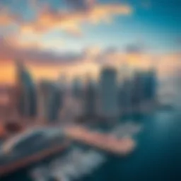 Aerial view of Marina City showcasing its stunning skyline