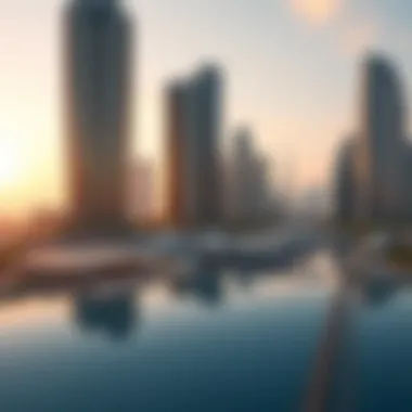 Stunning view of Marina Heights Tower skyline