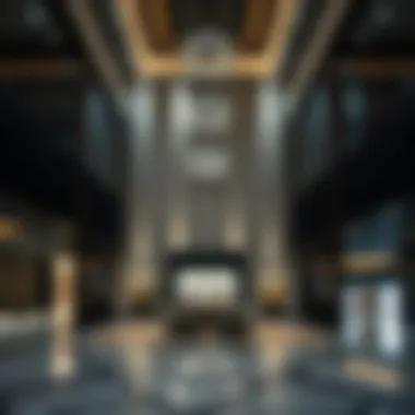 Luxurious lobby interior showcasing modern design elements