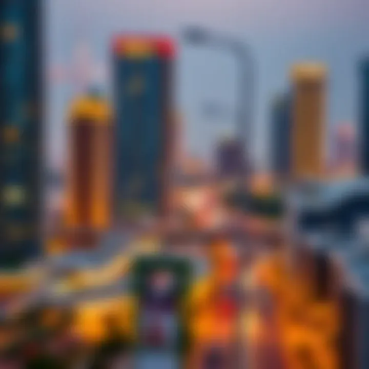 Strategic location of Midtown within the urban landscape of Dubai.