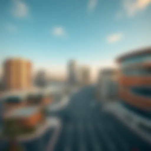 Panoramic view of Muhammad Iqbal Business Bay showcasing modern architecture