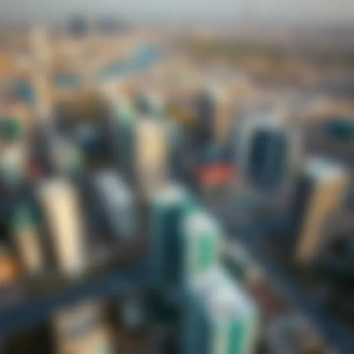 Aerial view of Dubai's diverse neighborhoods