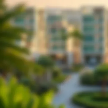 Luxurious residential area in Dubai with lush greenery