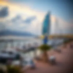 Scenic view of Bateen Marina waterfront