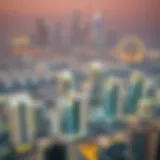 Aerial view of Dubai skyline showcasing modern apartment buildings
