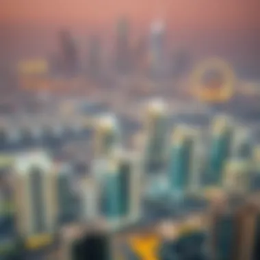 Aerial view of Dubai skyline showcasing modern apartment buildings