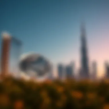 A modern skyline of Dubai showcasing iconic architecture