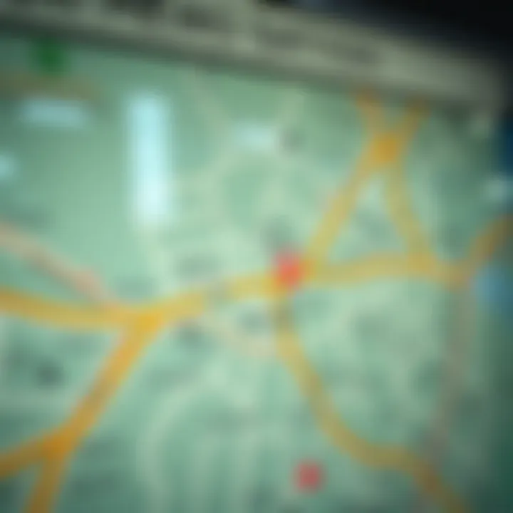 Metro Map Near Dubai Sports City Map highlighting the nearest metro station to Dubai Sports City and surrounding areas