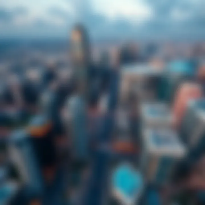 Aerial view of Dubai skyline with modern architecture