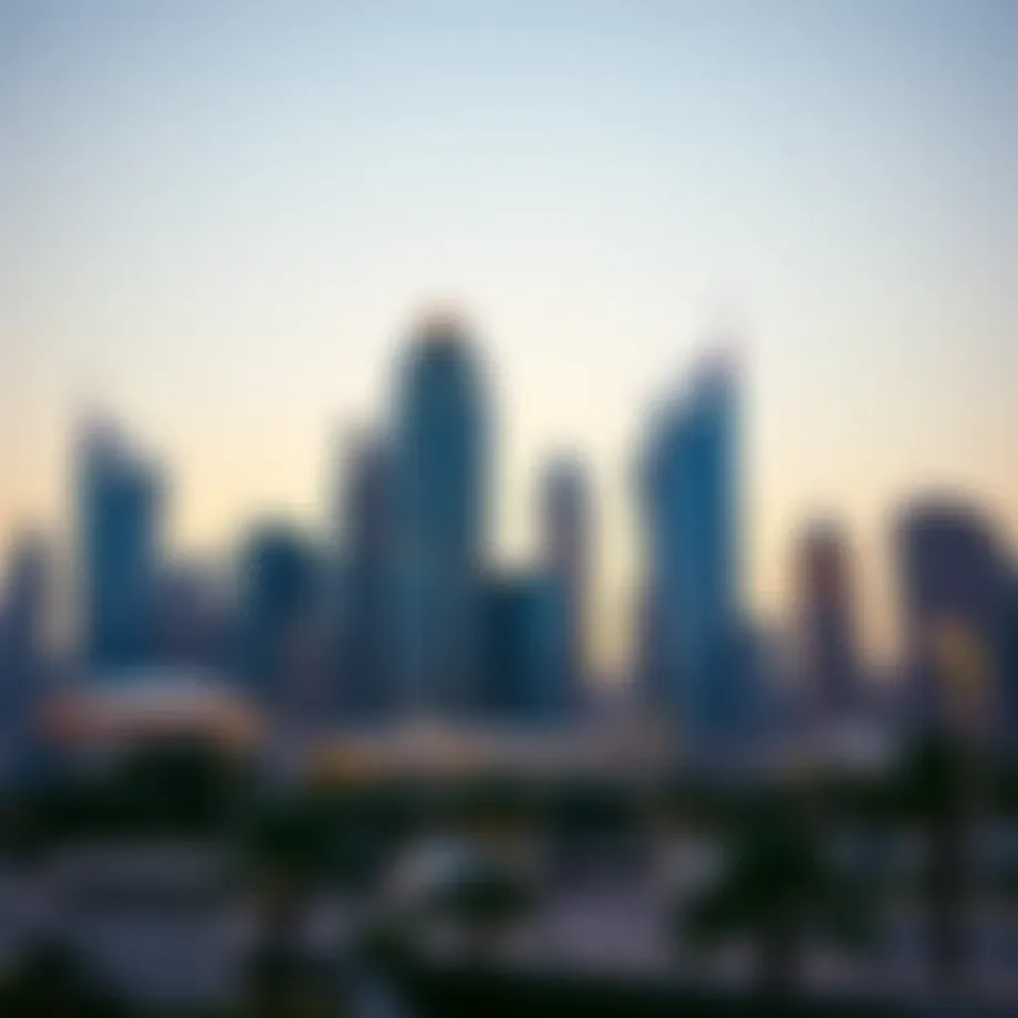 Vibrant skyline of Dubai showcasing modern architecture.