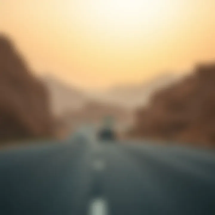 Beautiful landscape along the drive from Ajman to Dubai