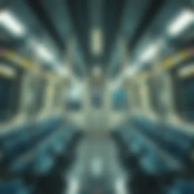 Dubai Metro Train Interior Interior view of a Dubai Metro train showcasing spacious seating