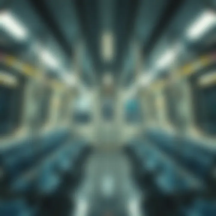 Dubai Metro Train Interior Interior view of a Dubai Metro train showcasing spacious seating