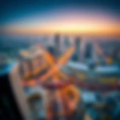 Aerial view of Bur Dubai showcasing metro station proximity