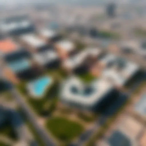 Aerial view of NMC Dubai Investment Park showcasing its expansive layout