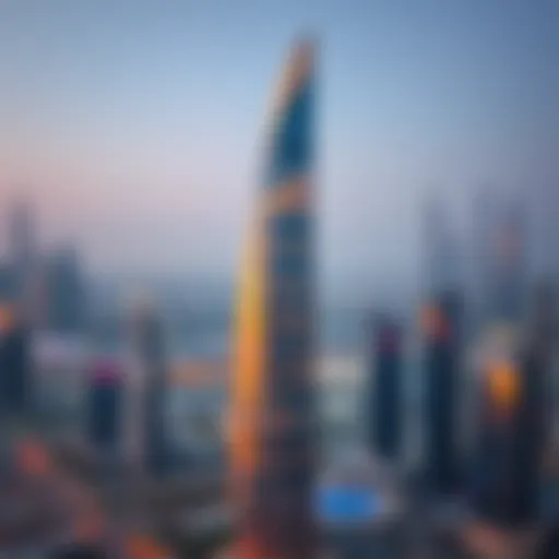 Stunning view of One Zabeel Tower against the Dubai skyline
